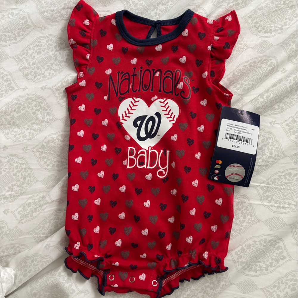 Baby Red Onesie Washington Nationals Baseball